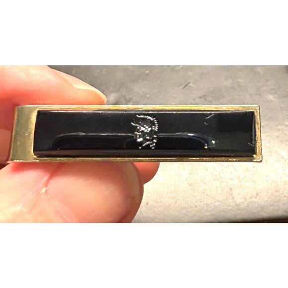 VTG Men's 1 5/8" Gold Tone Tie Bar with Centurion Head Carving - Picture 1 of 3